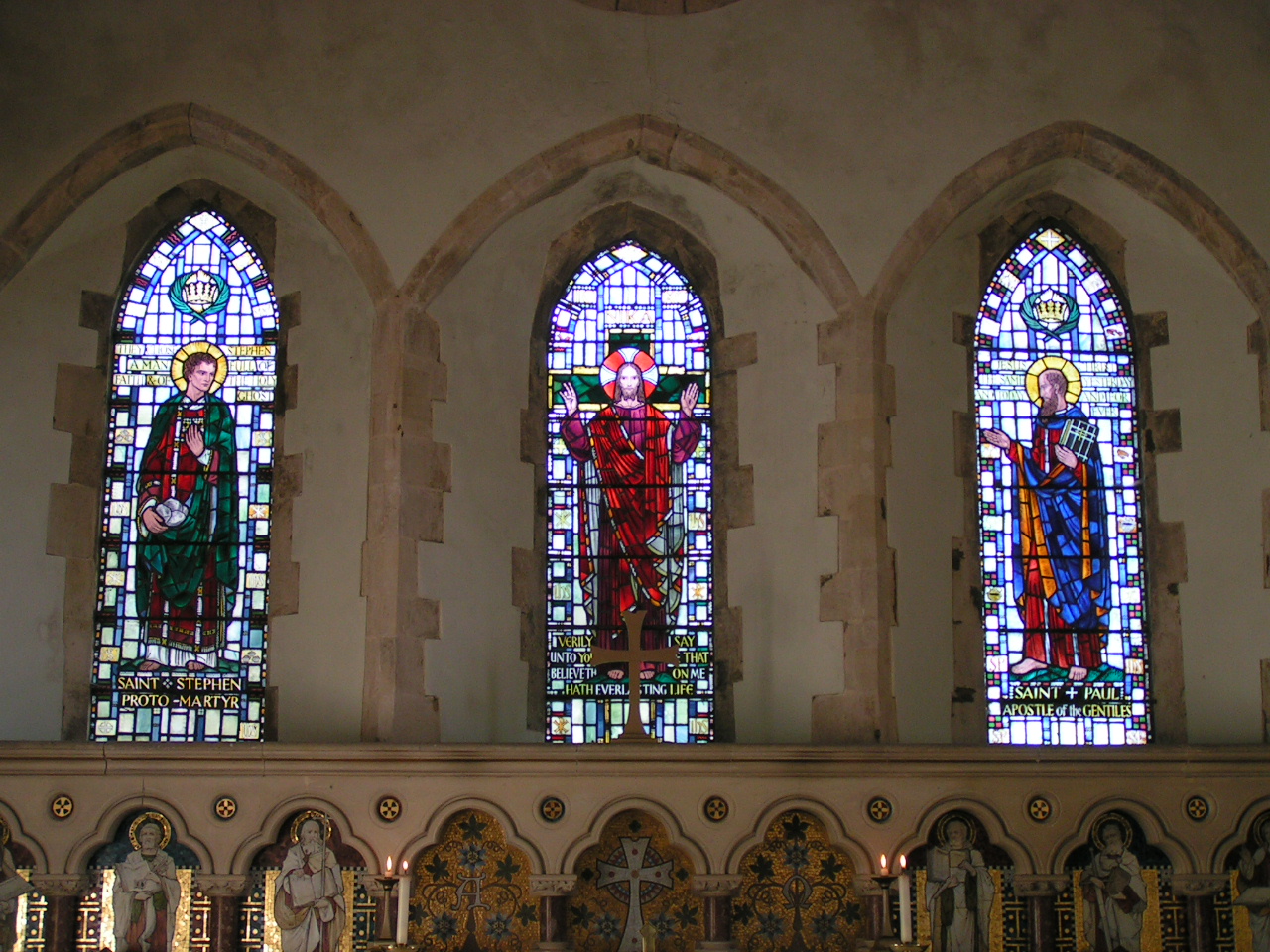 Stained glass in Lympne Church